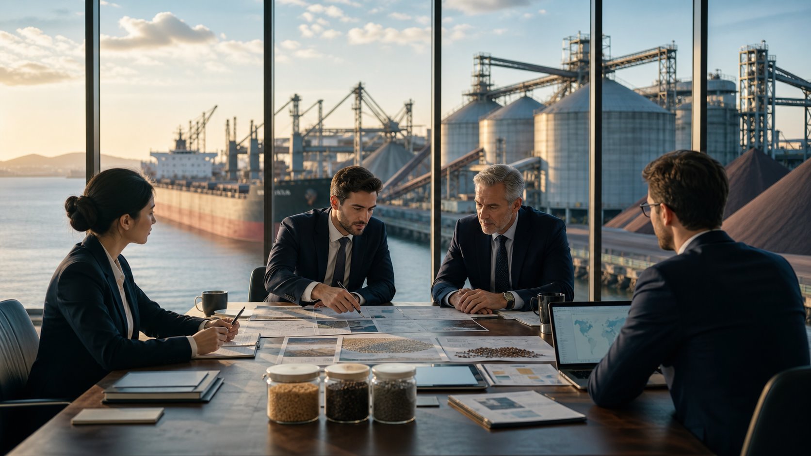 Bulk commodity supply chain at an international port